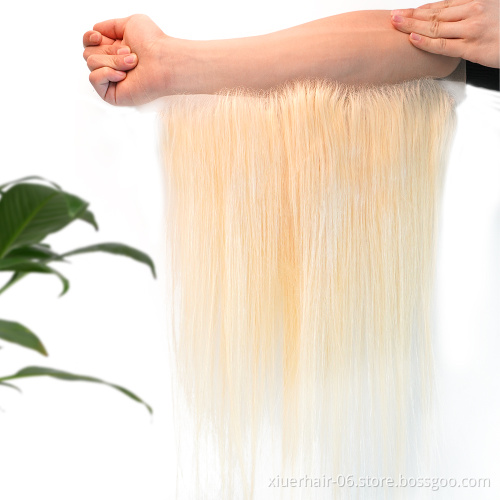 High Quality Swiss Virgin Real 12a Thin Bundles with Transparent 613 hd 13x6 Cuticle Aligned Hair Lace Frontal hd